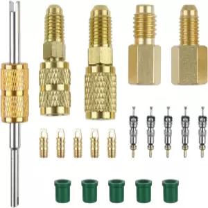 HZ-MONSTAR R410A R134A 어댑터 미니 스플릿 피팅 키트 5/16 SAE 1/4 플레어 1/2 Acme 암수 황동 HVAC