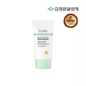 수분보충 [김정문알로에] 큐어 마일드 그린 선크림(무기자차) 40ml 1개