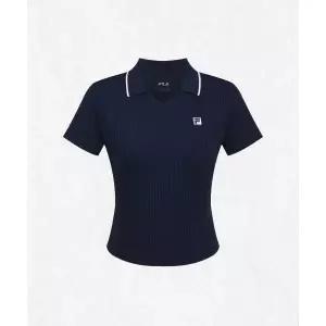 [휠라]필라 휠라 FILA 테니스 여성 골지 크롭 카라 반팔티(FS262TS11F001472) 1100FS262TS11F001472 25