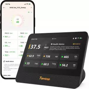실내 공기를 위한 템탑 M00 2세대 공 모니터 7인치 터치스크린 PM25용 실시간 테스터기 CO2 TVOC 온도 및