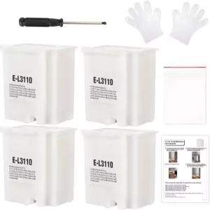 HEROMA 4pcs 폐잉크 패드 교체 EPSON 에코탱크 ET-2800 L3110 L3250 L3150 프린터 제로잉 소프트웨어 포함