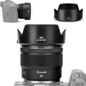캐논 RF45mm F/1.2 STM용 JJC ES-73B 튤립 꽃 리버서블 렌즈 후드 그늘막 보호기 필터 및 캡과 호환 비네팅