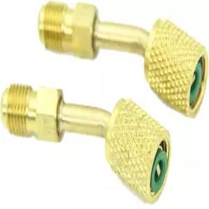 QDJUNE 미니 스플릿 어댑터 R410A R-410a 냉매 5/16인치 SAE 여성 퀵 커플러 1/4인치 남성 플레어 45도