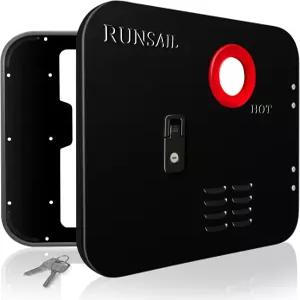 RUNSAIL RV 탱크리스 온수기 도어 15 x 18 인치 블랙 키트 도어리스 적합 포함되지 않음