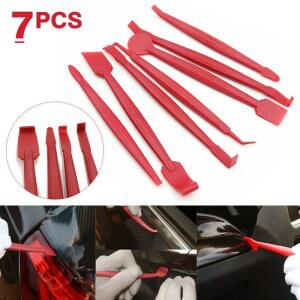 휠스크래치 긁힘 기스 복원 7PCS 차량용 필름 3D 섬유 데칼 펠트 레드 키트 비닐 스퀴지 탄소 트리밍