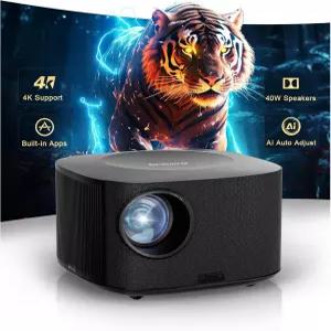 WiFi 및 블루투스를 지원하는 프로젝터-4K 3000 ANSI/40W 돌비 오디오/공식 라이선스 앱 스마트 OS 2.0 AI