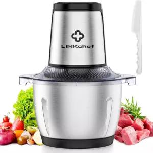 링크셰프 푸드 프로세서 소형 용기 포함 6컵 초퍼 가정용 1.5L 250W 전기 고기 분쇄기 주방용 스테인리스