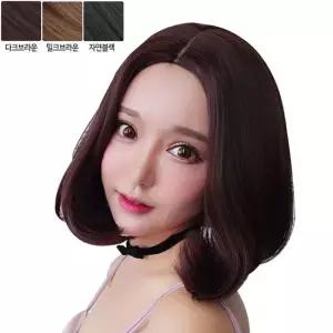 단발 스타일 단정한 예쁜 가발(망포함) 포니테일 예쁜가발