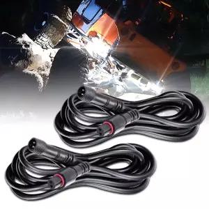 LEDRCY LED 암등 연장 케이블 와이어 코드 2핀 방수 2PCS 5피트 22AWG 남녀 커넥터 mm 너트 소형 트럭용