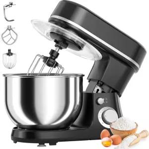500W 스탠드 믹서 5.3QT 볼 6단 펄스 전기 주방 도우 훅 휘스크 비터 틸트 헤드 및 쿠키 케이크 빵
