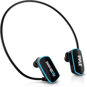 PYLE MP3 플레이어 방수 스포츠 8GB 메모리 IPX8 등급 USB 연결 충전식 배터리 이어버드 포함 수영 달리기
