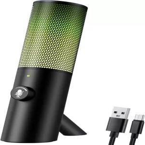 PC/MAC/PS4/PS5/뮤트 버튼 노이즈 캔슬링 팟캐스트 스튜디오 녹음 및 스트리밍을 위한 Czgor USB 게이밍