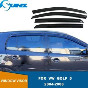 창문빗물막이 VW 골프 사이드 RAIN 2007 SUN MK5 WEATHERSHIELD SUNZ VISOR TDI R32 윈도우 2006 2005 2008 GUARD GTI 디플렉터 DOOR 2004