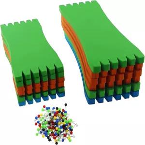 QAZXCDEW2 팩 낚싯줄 폼 보드 세트 낚시 리더 홀더 및 정리함 스넬 리그용 고정 핀 20개 6x4cm