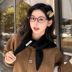 [하프클럽/]6컬러 울 100 모던 삼각 니트목도리 쁘띠 스카프