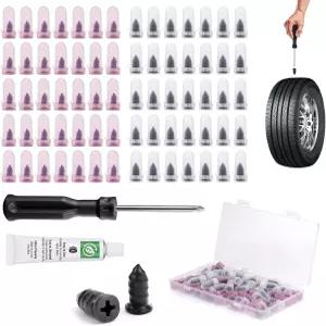 72 PCS 타이어 수리 고무 네일 키트 진공 나선형 나사 자동차 트럭 오토바이 트랙터 펑크 위한 빠른 셀프
