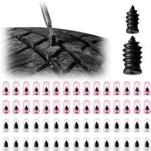 HEGUD 60 PCS 타이어 수리 고무 네일 플러그 키트 진공 나선형 나사 자동차 트럭 오토바이 트랙터 펑크