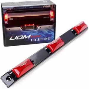 iJDMTOY OEM 사양 레드 렌즈 9-LED 후방 트럭 베드 장착형 중앙 테일게이트 주행등 바 1999-2010 포드