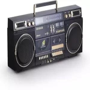 카세트 녹음 기능이 있는 aiwa 레트로 붐박스 백트랙 CD 플레이어 블루투스 5.0 FM/AM 라디오 USB/SD/AUX