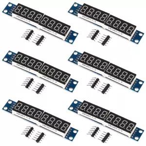 AOICRIE 6 PCS 8자리 7 세그먼트 MAX7219 디지털 모듈 라즈베리 파이 ESP8266 노뎀쿠용 MCU/51/AVR/STM32용