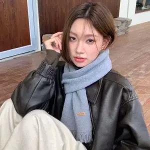 파스텔 쁘띠 목도리 숏 머플러 니트 남성 커플 여성