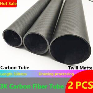 카본지 2PCS 직물 매트 500MM 1MM 탄소 길이 튜브 3K 섬유 두께