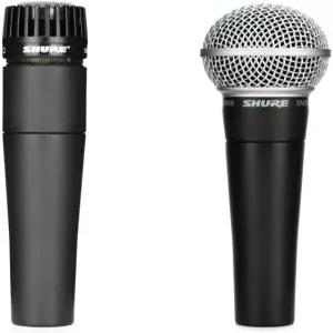 슈어 SM57 및 마이크 세트 - 악기 보컬을 위한 프로페셔널 다이내믹 카디오이드 페어 선명한 사운드와