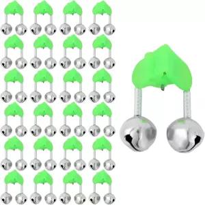 곡 25pcs 낚싯대용 엑스트라 라우드 듀얼 경보 벨 클립 얼음//호수/강 낚시용 플라스틱 메탈