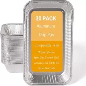 퓨이데온 30팩 6415 드립 팬 라이너 웨버 Q 시리즈 제네시스 ii 스피릿 트래블러 그릴 알루미늄 8.5 x 6