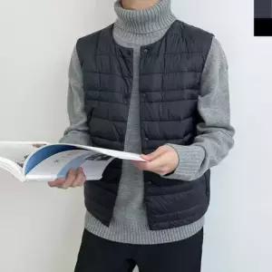 조끼 남자경량패딩조끼-투웨이넥라인