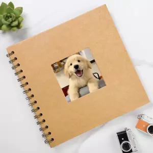 스크랩북 7 x 인치 DIY 사각 사진 창 부모님과 들을 위한 메모리 북 앨범 하드커버 크래프트 페이퍼 20매