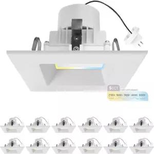 NUWATT 12 팩 4인치 정사각형 MR16 LED 오목 조명 2700K/3000K/3500K/4000K/5000K 선택 가능 10W 660LM