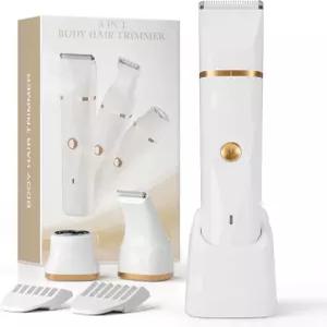 여성용 파노배 3-in-1 비키니 트리머 - 전기 면도기 충전 도크 및 USB-A to C7 케이블이 있는 바디 헤어