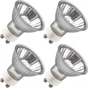 GU10 할로겐 전구 4개입 - 20W 120V 조광 가능 2700K 따뜻한 백색 MR16 조경 트랙 조명 광섬유 책상 램프