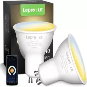 레프로 알렉사 GU10 LED 전구 - 50W 할로겐 등가 스마트 및 구글 어시스턴트 음성 앱 제어 2700-650K 튜닝