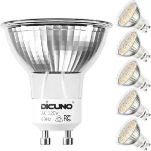 DiCUNO GU10 LED 전구 디머블 따뜻한 흰색 2700K 60W 등가 고휘도 700LM 트랙 조명용 MR16 주방용 120 빔
