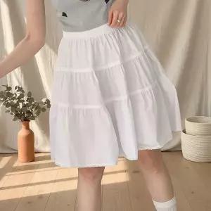 [하프클럽/]여성 A라인 캉캉 플레어 레이스 미디 스커트 데일리룩