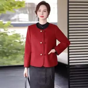 여성 모직 모직코트 코트 봄옷 라운드 톱 admr1