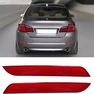 Jaronx는 2011-2013 시리즈 F10 세단 5대용 BMW 리어 범퍼 리플렉터 좌측 및 우측 레드 마커 라이트 렌즈