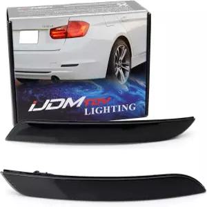 iJDMTOY 스모크 렌즈 후방 범퍼 리플렉터 2013-2015 프리-LCI BMW F30 F31 F32 F33 3 4 시리즈 일반 OE