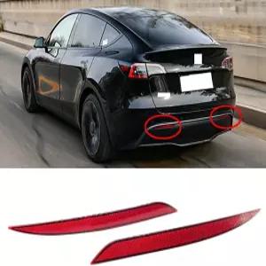 교체용 Tesla Model Y 2020-2023 리플렉터 리어 범퍼 레드 마커 라이트 렌즈 트림(왼쪽 및 오른쪽) 2020