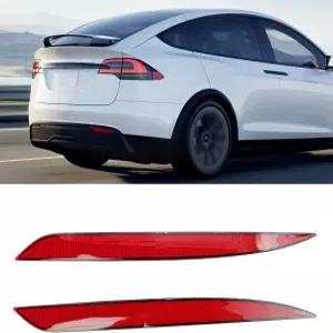 Tesla 모드 Y 리어 범퍼 리플렉터 2020-2023 좌우 레드 마커 라이트 렌즈 트림 모델 Y용 테일 교체와