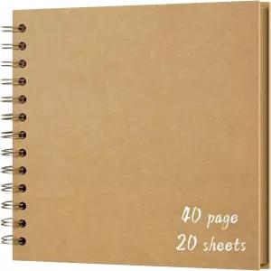 DIY 스크랩북 앨범 7x7 인치 하드커버 크래프트 종이 사진집 공예용 빈 메모리 결혼식 기념일 40페 20매