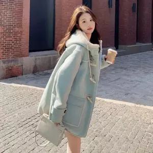 엘럽 여성 울 모피 코트 크림 원템1