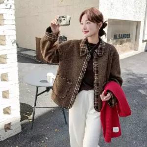 엘럽 코트 쇼트 모피 램스울 여자 원템1