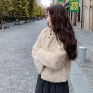 엘럽 여친 가을 모피 코트 램스울 럭셔리 퍼 상의 원템3