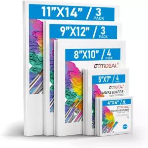 그림을 그리기 위한 이상적인 캔버스 8 팩 멀티 4x4 5x7 8x0 9x2 x4 보드 릴 유화 물감 수채화 구아슈용