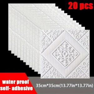 PVC몰딩 20PCS 3D 천장 침실 종이 벽지 스티커 거품 방수