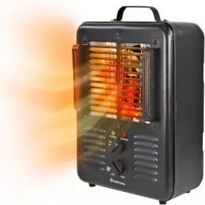 컴포트 존 500W 밀크하우스 스타일 유틸리티 공간 히터 조절 가능한 온도 조절기 2 열 및 팬이 있는 휴대용