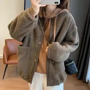 친절한탄씨 뽀글이 양털 라운드 간절기 가디건 자켓 점퍼 겨울 자켓